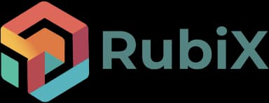 Rubix company logo with colorful geometric cube design on the left and text 'RubiX' on the right.